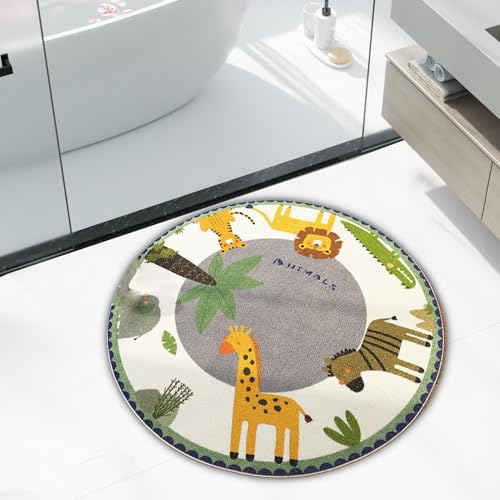 Tapis rond pour chambre d'enfant multicolore et imperméable de 100 cm - 6