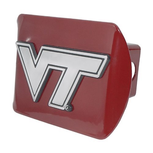 Elektroplate Virginia Tech Hokies Burgundy Metal Trailer Hitch Cover Fits 2 Inch Auto Car Truck Receiver