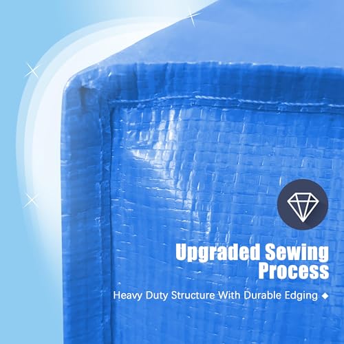 Image of HOMESURE 12 Pack Large Strong Moving Bags with Zippers & Carrying Handles - Water-Resistant - Heavy Duty Storage Tote for Space Saving, Fold Flat, Alternative to Moving Box (Multicolored)