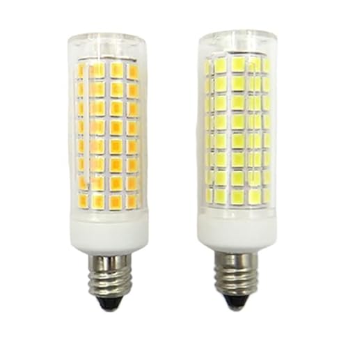 KJXP Lighting, Lot de 10, ampoule LED en forme de maïs AC220V G4/G8/G9/GY6.35/E11/E12/E14/E17 2835SMD 102LEDs 10W Ampoule à intensité variable(Warm white,E11)