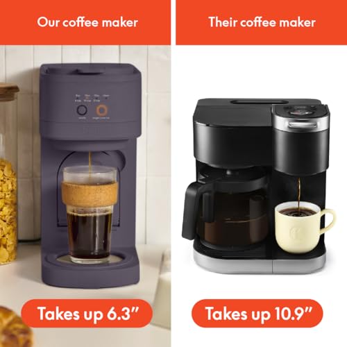 Image of BELLA VersaBrew 2-in1 Coffee Maker, K-Cup compatible, Brew 3 Sizes Carafes & Single Serve Cups, Dishwasher Safe Reusable Filter & Filter Holder, Iced Coffee Function, 60oz Tank, Plum