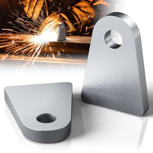 Image of 2Pcs Weld on Tabs with 1 /2 inch Holes,Steel Gussets Weld On,Universal Weld on Shock Mount,Weld on Lights Tabs,Weld on Tabs Axle Bracket,Flat Bottom Chassis Weld Tabs for Weld On- 1 /5 inch Thick