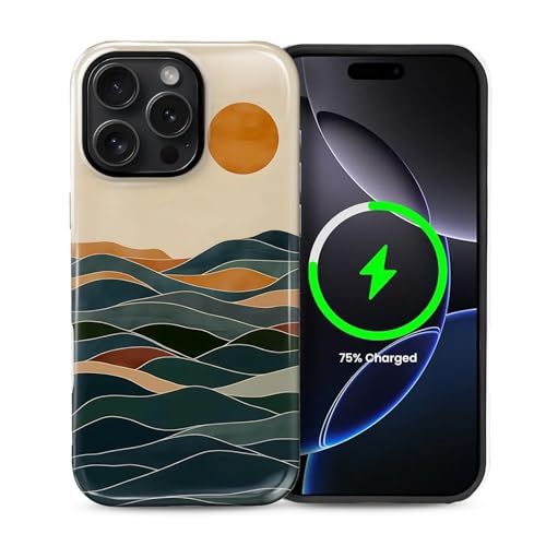 Coque silicone rigide iPhone 15 Pro Max MagSafe anti-chute motif alpin
