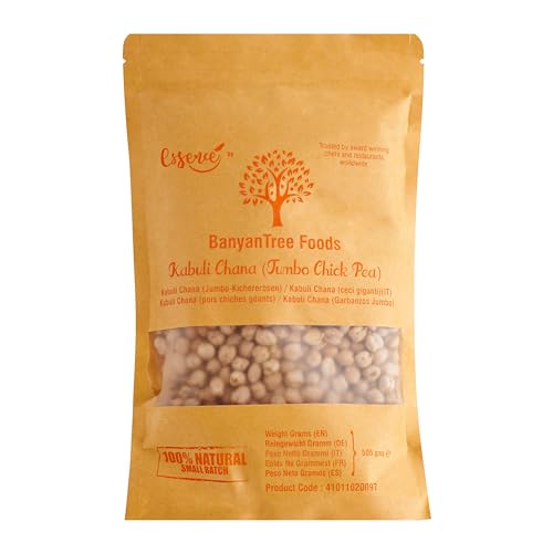 BanyanTree Foods Jumbo Dried Chickpeas | Kabuli Chana | Garbanzo Beans 500g ~ All Natural | Vegan | High Fibre | High Protein | Ideal for Hummus