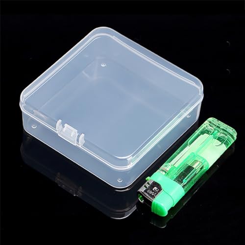 Image of 12Pack Plastic Storage Cases with Lid, 3.31 x 3.31 x 1.1 Inchs,Square Empty Clear Plastic Storage Containers for Small Items, Jewelry, Earrings, Necklace, Rings, Cosmetics, Threads, Beads, Crafts etc.
