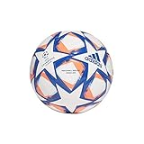 Geringe Wasseraufnahme adidas Unisex Kinder UCL Finale 20 Junior League Fußball, White/Royal Blue/Signal Coral/Sky Tint, 5