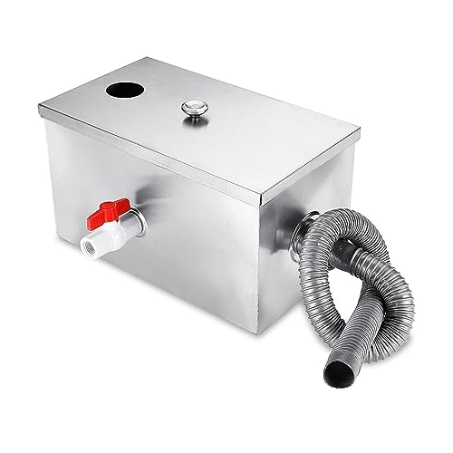 Commercial Grease Trap, 600x390x290mm For Restaurant Kitchen Waste Water Treatment Tools, Stainless Steel Grease Trap Interceptor, Oil Water Separator,for Restaurant Coffee Shop Home Kitchen