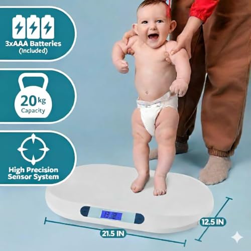 Image of Smart Weigh Baby & Pet Scale, 44 lb Capacity, Newborn, Puppy, Kitten & Cat