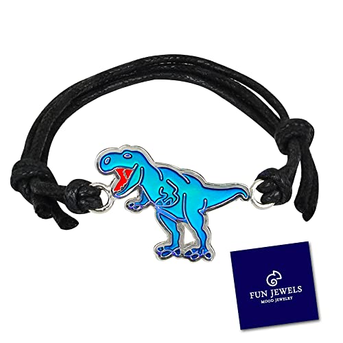 Fun Jewels Handmade T-Rex Dinosaur Charm Color Change Mood Bracelet For Boys Girls Dino Jewelry #TOP5