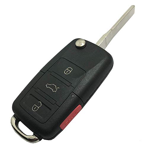 Horande 4 Buttons Flip Replacement Keyless Entry Key Fob Cover Case Fit For Vw Jetta Passat Golf Beetle Rabbit Gti Cc Eos Key Fob Shell #TOP2