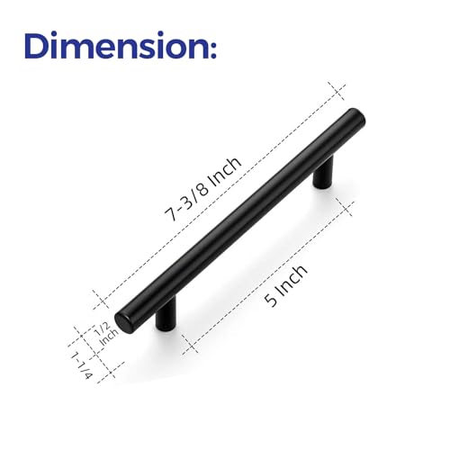 Image of Ravinte 15 Pack 7.38'' Cabinet Pulls Matte Black Stainless Steel Kitchen Cupboard Handles Cabinet Handles 5 inch Hole Center