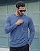 TACVASEN Men's Long Sleeve Shirts Pocket Crew Neck Casual Stylish Breathable Cotton Lightweight Undershirt Grey Blue L