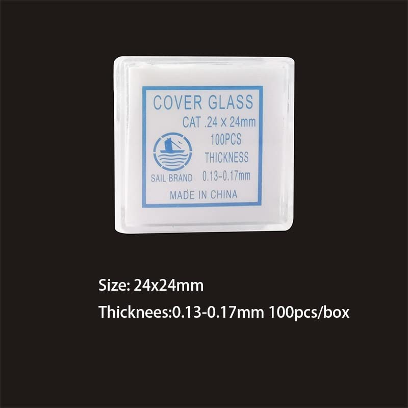 Microscope 7101 18 * 18 20 * 20 22 * 22 24 * 24 100pcs Transparent Slides Coverslips Microscope Glass Slides(24X24)