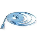 Hexagon Network - Ethernet Cable Cat6 Flat 25ft Blue, Network Cable Cat 6 Flat Slim Ethernet Patch Cable, Internet Cable With Snagless RJ45 Connectors - 25 Feet Blue