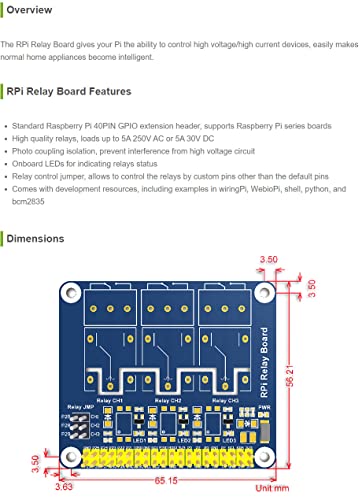 Placa Waveshare con Relés para Automatizar Luces y Electrodomésticos desde Raspberry Pi GPIO 3