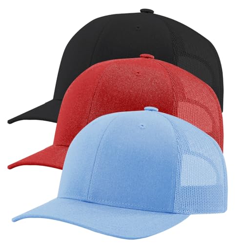 Image of TZ Promise Men Women Plain Cotton Trucker Cap with Breathable Mesh Back, Snapback Baseball Hats