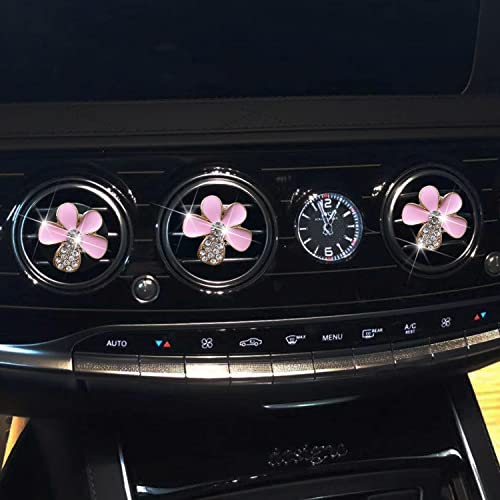 Image of Bling Daisy Air Vent Clips, 3 Pcs Cute Flower Car Air Fresheners Vents Clips Diamond Vent Clip Car Interior Decor Charm Cute Car Accessories Car Decoration for Women (Pink)