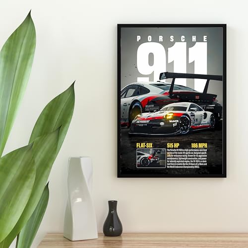 Image of Premium Porsche 911 RSR Poster A4 Size - High Performance Racing Car Wall Art | Porsche Sports Car Print | Automotive Decor for Room, Garage & Office (Design 9)