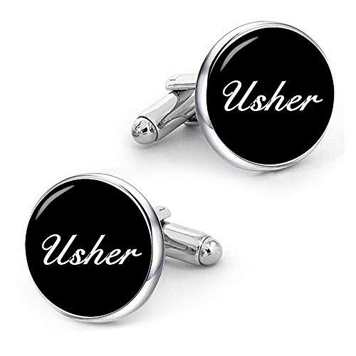 Kooer Wedding Usher Cufflinks Personalized Men's Cufflinks Jewelry Gift for Usher (Usher)