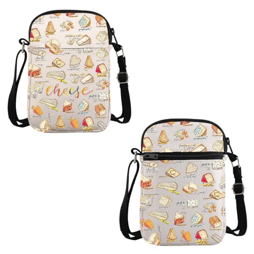 VAMSII Cheese Lover Gift Cheese Design Crossbody Bag Cheese Taster Travel Bag Cheese Fan Gift Cheese Merch