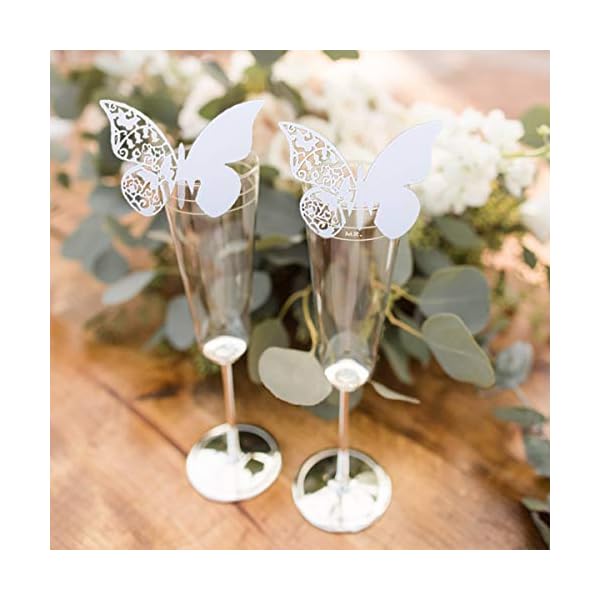 Tarjeta de Copa Mariposa 100 Piezas 3D Hollow Mariposa Nombre lugar para Boda Invitaciones Regalo detalle de Boda… - Imagen 6