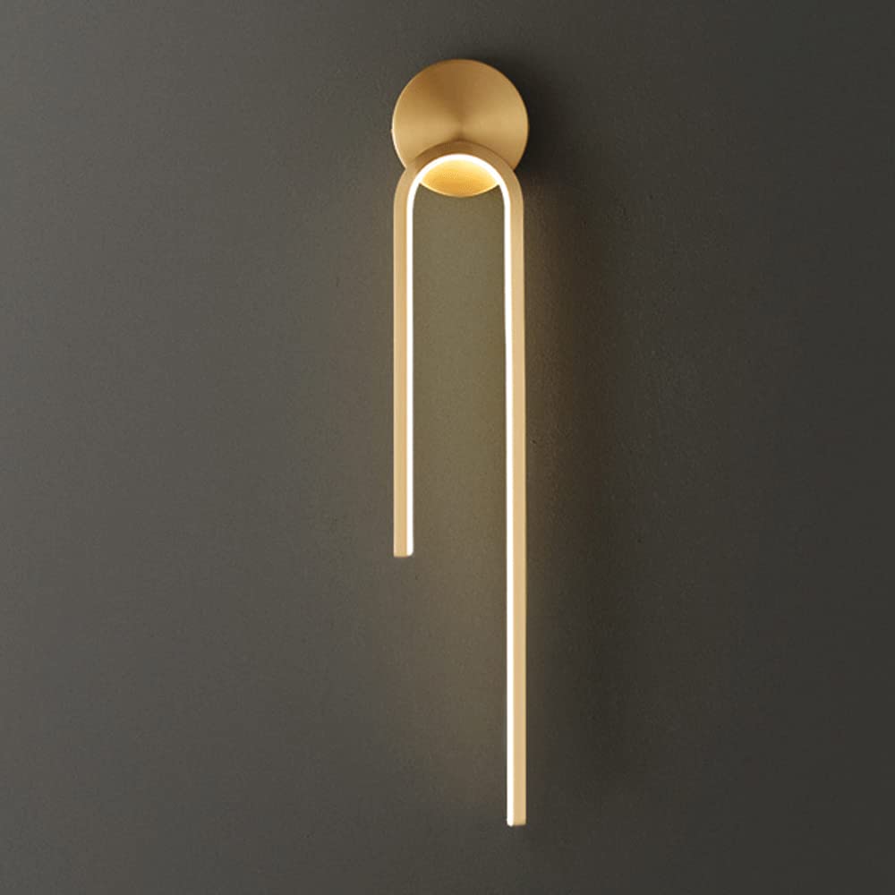 HXYSXHJUO Wall Lamp, Modern Light Luxury Mount Lamp H65 Full Copper Sconce Lighting Led 18W Lights Fixture, Three-Color Adjustable Bedroom Living Room Corr,Copper