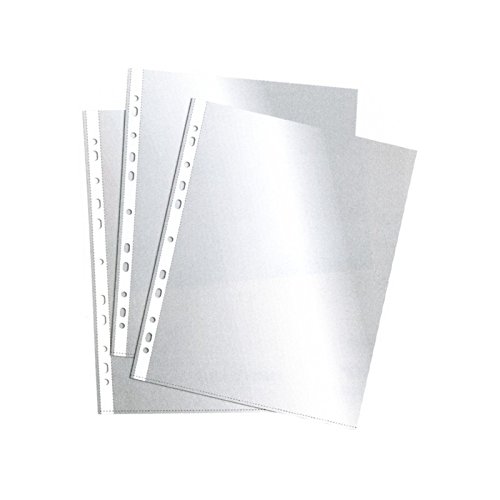 Esselte 2526 - Funda Porta Documentos PVC Liso, Formato Cuarto, Multitaladro 11, Transparente, Caja de 100 Unidades