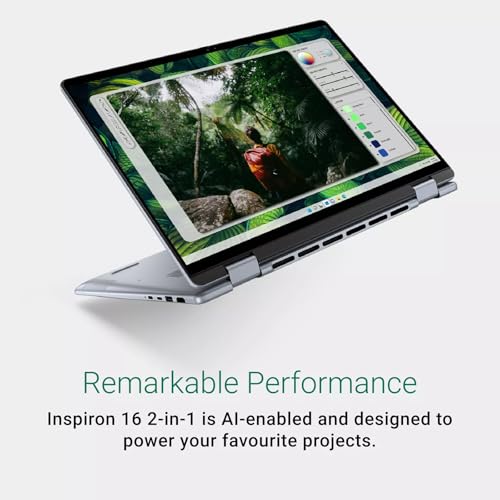 Image of Dell inspiron 16 2 in 1 Laptop, 16 inch FHD+ Touch Screen Business Laptop, Intel Ultra 5 Processor, 16GB LPDDR5X, 1TB SSD, Backlit Keyboard, Ice Blue, 32GB USB Flash Drive, Windows 11 Pro, Accessories