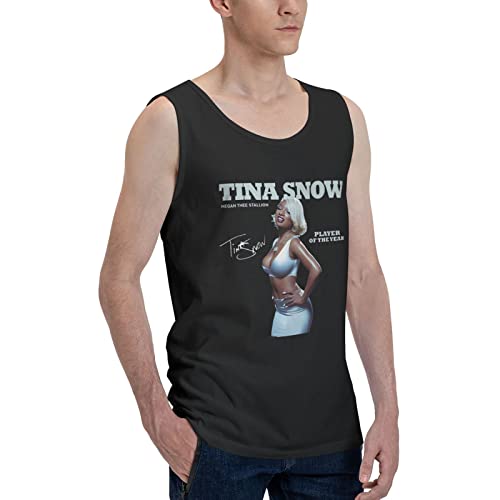 Beahala Megan And Thee Or Stallion Tina Snow Tank Tops Men Gym Shirts Undershirt Workout Tank Tops Black 3X-Large #TOP1