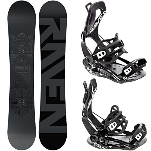 RAVEN Snowboard Set: Snowboard Solid Steel + Bindung Fastec FT360 Black (158cm + FT360 Black L)