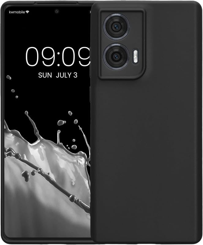 Case Ultra-Thin Slim Fit Phone Cases Soft Flexible TPU Matte Finish Coating Light Protective Back Cover for Moto G96 5G – Black