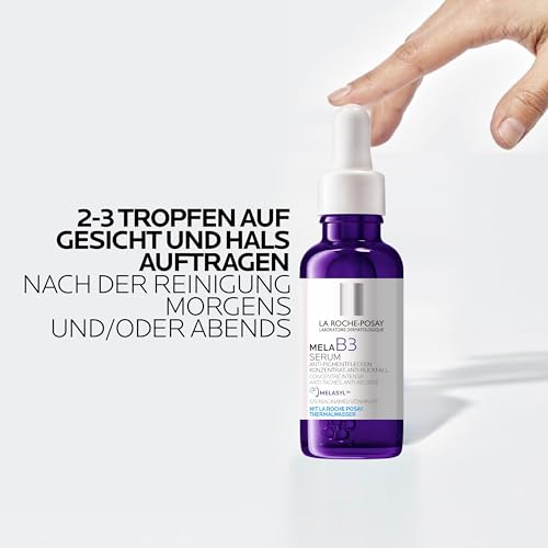 La Roche Posay Anti-Pigmentflecken-Serum für jede Haut, Mildert dunkle Flecken, Pigmentflecken, Altersflecken, Pickelmale, Anti-Rückfall-Wirkung, Mit Melasyl und Niacinamid, Mela B3, 30 ml