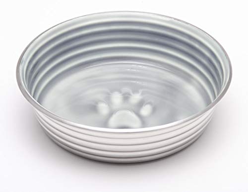 Loving Pets - Le BOL Dog Food Water Bowl Enamel Ceramic Bowl No Tip Stainless Steel Pet Bowl No Skid Spill Proof (Medium…