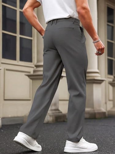 Image of SHIENZY Men's Formal Black Trousers | Tailored Fit Office Pants Workwear | Classic Formal Trousers for Men | Elegant and Comfortable Men's Formal Pants
