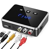 Bluetooth 5.4 Audio-Empfänger für HiFi, TF-Karten, optisch/Cinch/Aux, Bluetooth-Sender-Empfänger, unterstützt U-Disk, niedrige Latenz und HD-LED-Display, für TV/Lautsprecher/Heim-Stereoanlage