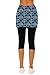 Ekouaer Skirted Leggings for Women Tennis Golf Skorts Capris Gym Yoga Legging with Skirts Blue Floral
