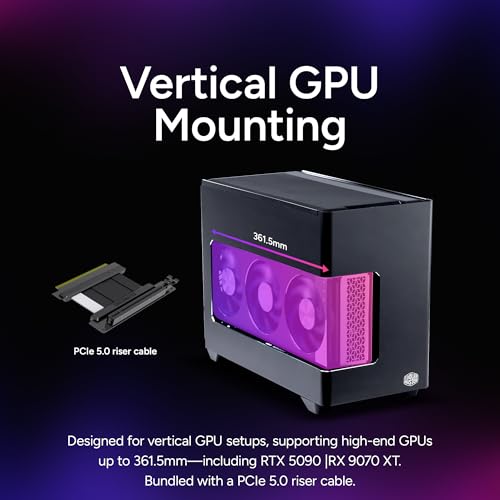Image of Cooler Master NR200P V3 Mini-ITX PC Case - Top-Mount 280mm Radiator Support, Vertical GPU Mount with Mesh Side Panel & Removable Backplate, PCIe 5.0 Riser Cable Included, Fits 130mm SFX PSUs