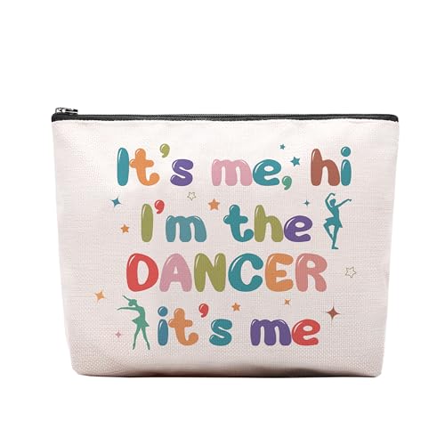 CEASQVAA Dance Dancer Gifts Makeup Bag, Birthday Gifts for Dancers, Dance Bag Stuff for Women, It's Me Hi I'm The Dancer Cosmetic Bag, Dancing Teammate Gift for Women