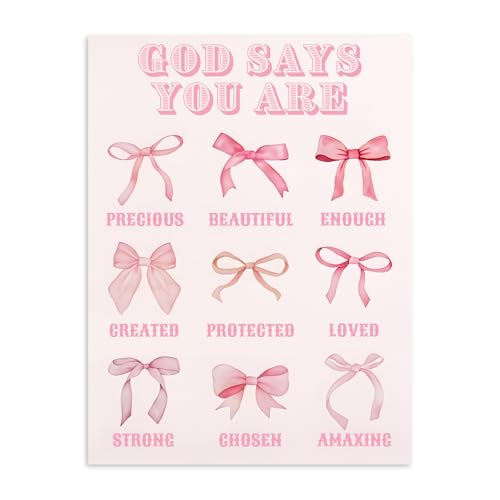 Dazzlewall Pink Bow Tie Wall Art Poster, God Says You