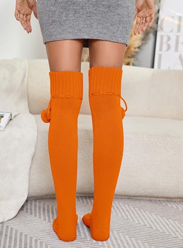 Image of YELAIVP Women's Thigh High Socks - Extra Long Cable Knit Over the Knee Socks and Leg Warmers