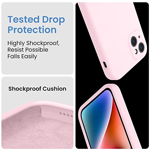 Image of FireNova Designed for iPhone 13 Case, Silicone Upgraded [Camera Protection] Phone Case, Soft Anti-Scratch Microfiber Lining Inside, 6.1 inch, Chalk Pink
