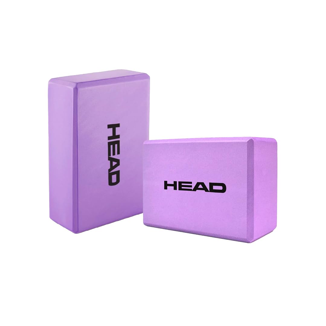HEAD Yoga Block High Density PE Foam | Yoga Bricks for Balancing | Yoga Blocks Set of 2 | Yoga Accessories for Men & Women | Yoga Equipment for Improving Posture | Workout Support Bricks - Purple (B0CKXVP1F9) Amazon Price History, Amazon Price Tracker