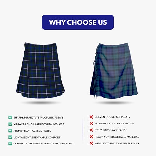 Image of Authentic Scottish Men's Tartan Kilts - Highland Light Weight Value Kilt | Embrace Your Heritage with Comfort