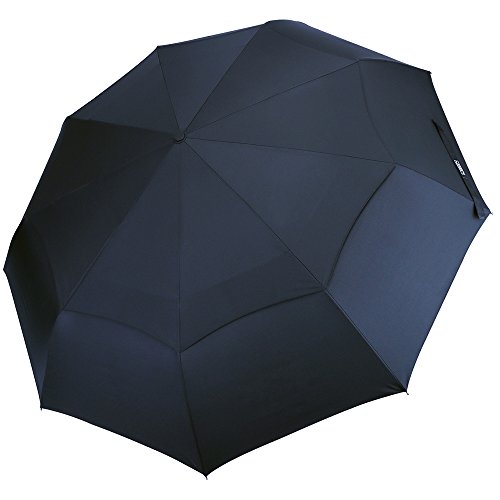 G4Free 48 Inch Folding Travel Umbrella 9 Ribs Double Canopy Auto Open Close