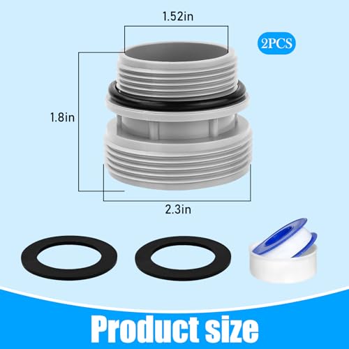 Poolschlauch-Adapter-Anschluss 38mm,Poolschlauch-Adapter-Umbausatz,mit Dichtung,Poolschlauchadapter mit Klebeband für Schwimmbad – Bild 3