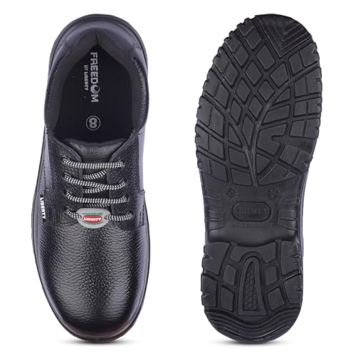 Image of Liberty Freedom SURKSHA1SK Safety Shoes for Men's with PU Insole | Comfortable for All Weather | Shock Absorber| Black- 5