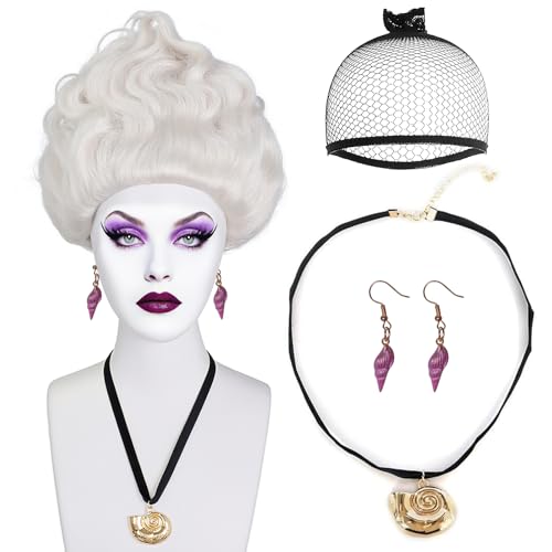 BESTBEL 3 Pcs Short Grey Wig for Women Short Silver White Layered Wigs