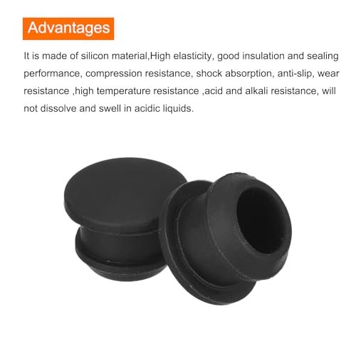 Image of MECCANIXITY Silicone Snap in Locking Hole Plugs,Rubber Panel Seal Cover Flush Type Panel Round for Kitchen Rubber Bulkheads Waterproof Sealing Plugs 10.5mm /0.41 Inch Diameter Black,Pack of 6