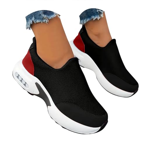 Womens Walking Shoes Mesh Slip on Gym Sports Casual Fashion Sneakers for Women Breathable Outdoor Running Shoes Lightweight Non Slip Tennis Fitness Workout Jogging Comfort Sneakers