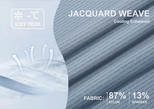 Esabel.C Jacquard Golf Shirts for Men Moisture Wicking Short Sleeve Performance Dry Fit Active Mens Polo Shirts4